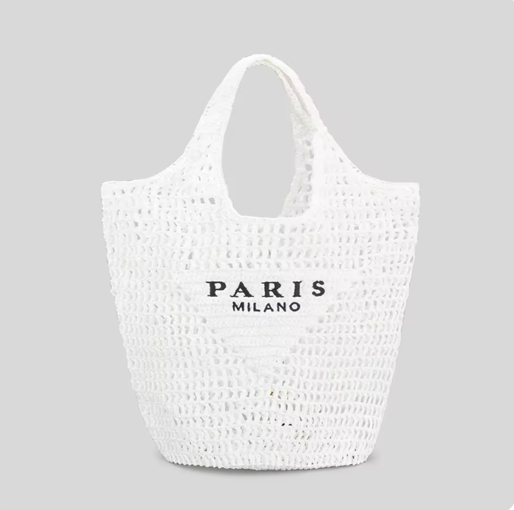 Paper Woven Tote Bag Paper Woven Tote Bag Marven White  