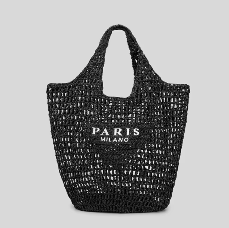 Paper Woven Tote Bag Paper Woven Tote Bag Marven Black  