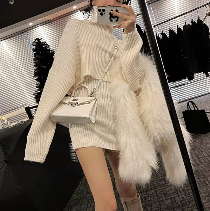 Knitted Solid Turtleneck Long Sleeves Knitted Solid Turtleneck Long Sleeves Marven   