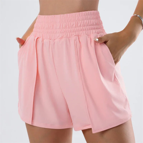 Two Piece Elastic Waist Shorts  Marven Pink S 