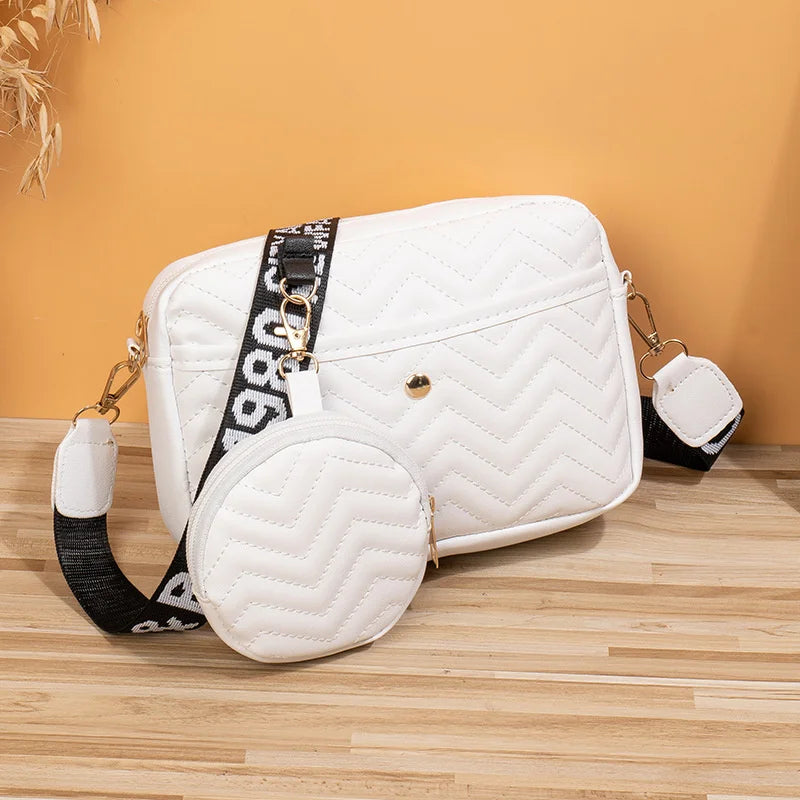 V-Pattern Retro PU Leather Crossbody Bag V-Pattern Retro PU Leather Crossbody Bag Marven White  