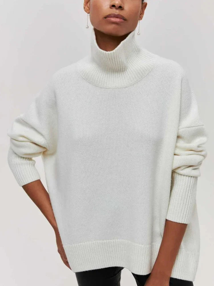 Cozy Winter Turtleneck Oversized Jumper Cozy Winter Turtleneck Oversized Jumper Marven White L 