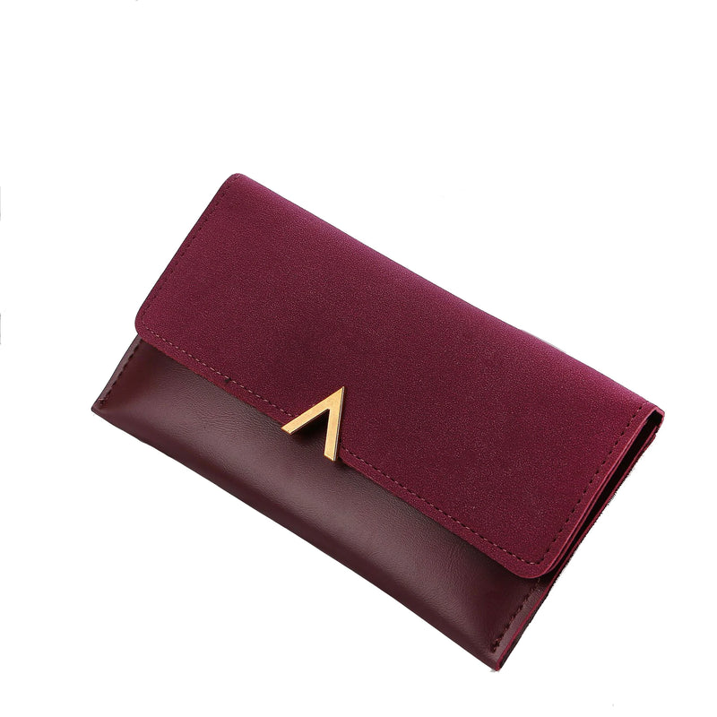 Vintage Leather Wallet Women's  Marven WineRed-1  