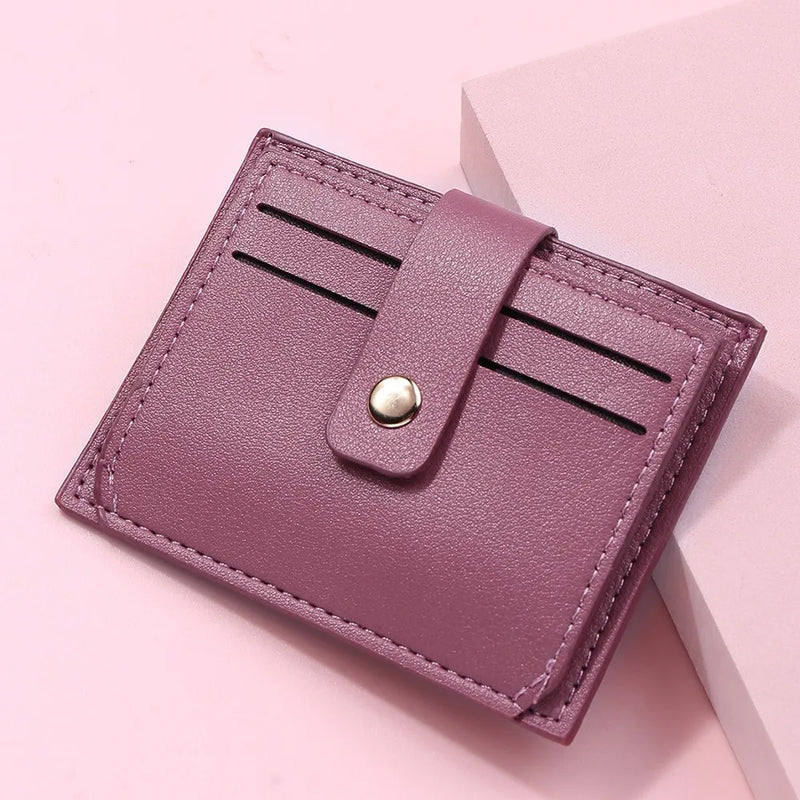 Women Fashion Small Wallet Purse Solid Color PU Leather Mini Coin Purse Wallet Credit Card Holder Bags Zipper Coin Purse  Marven F-red  