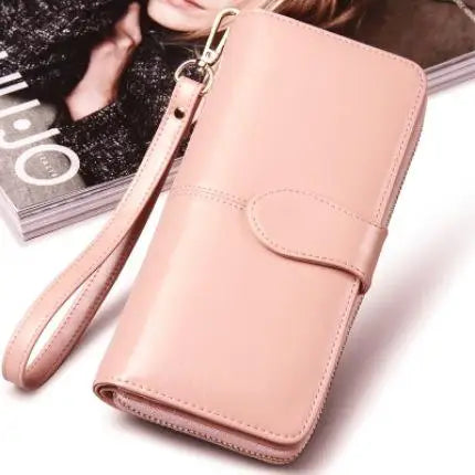 Wallet Korean Style Oil Wax  Marven Light pink  