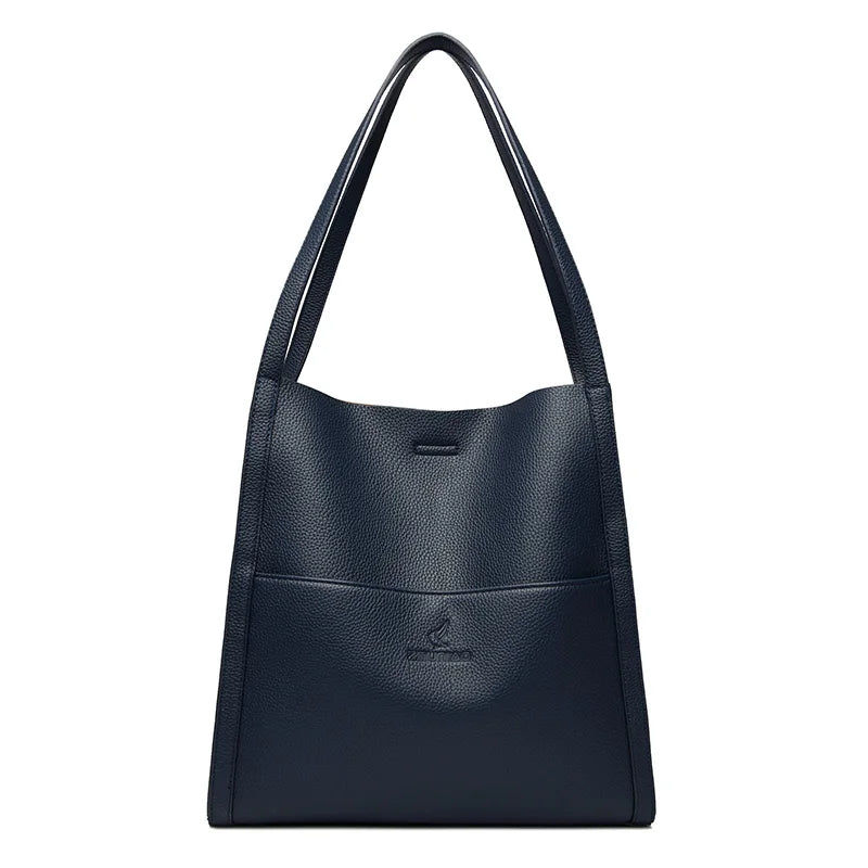 Leather Shopper Bag  Marven Blue  