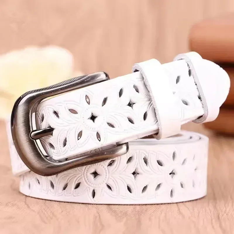 Pattern Belt Ladies  Marven WHITE 115cm 