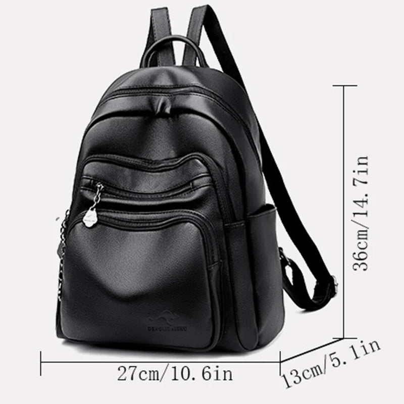 Soft Leather Travel Backpack  Marven   