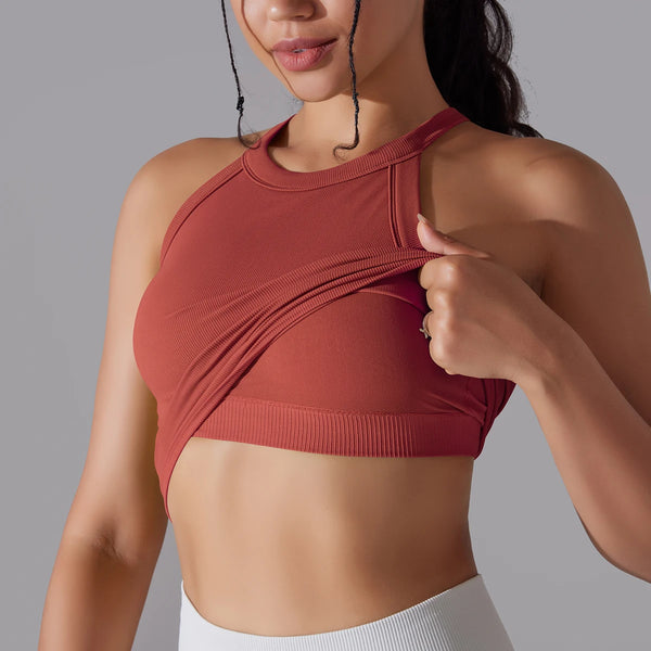 Double Layer Breathable Sports Bra - Seamless Gym Top Breathable Double Layer Sports Bra - Seamless Gym Top Marven   