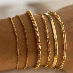 6Pcs  Multilayer Bracelet Set  Marven Gold  