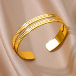 Bangle Bracelet  Adjustable Stainless  Marven B1366G CHINA Gold