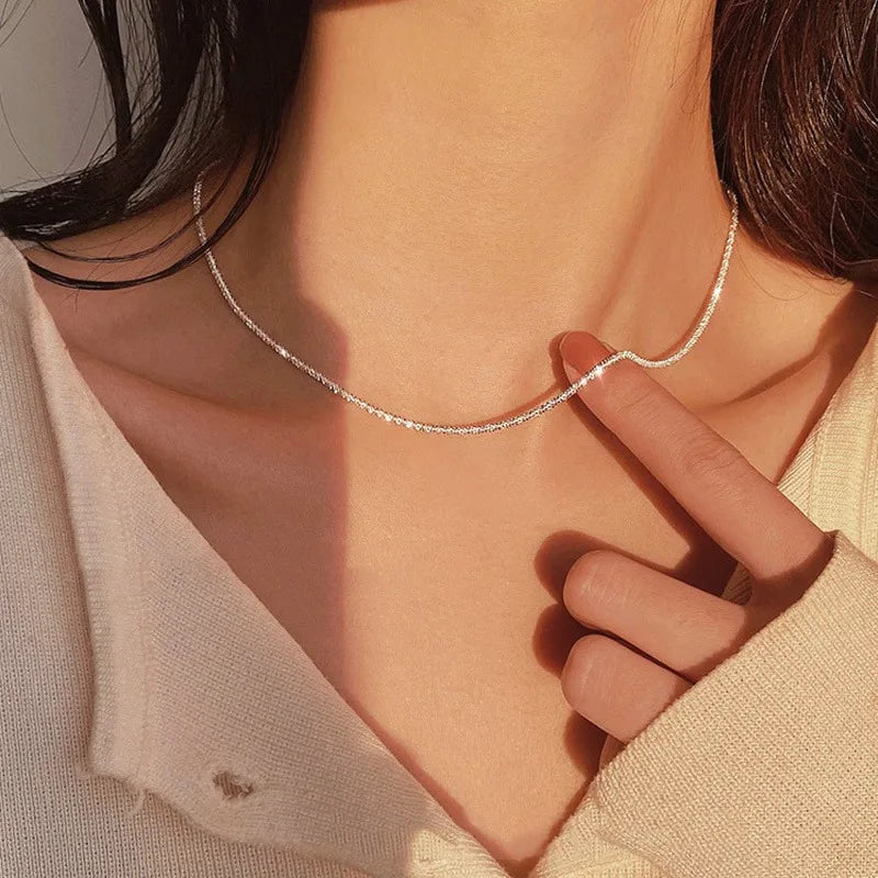 V-Shaped Flat Snake Chain Necklace - Sleek & Creative Sleek & Creative Marven 5  