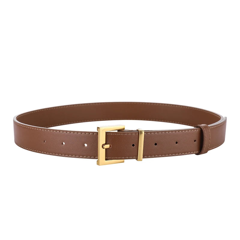 Double Leather Belt  Marven caramel 100cm CHINA