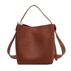 Luxe Wide Strap Leather Shoulder Bag Luxe Wide Strap Leather Shoulder Bag Marven camel W25cmH25cmD14cm 