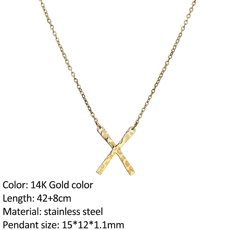 Infinity Cross Pendant Necklace - Gold Stainless Steel Fashion  Marven YX14920D Necklace 