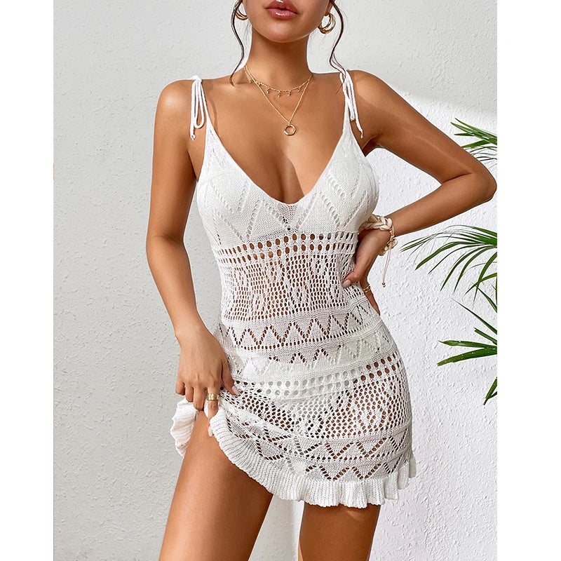 Knit Dress Beach  Marven WHITE One Size 