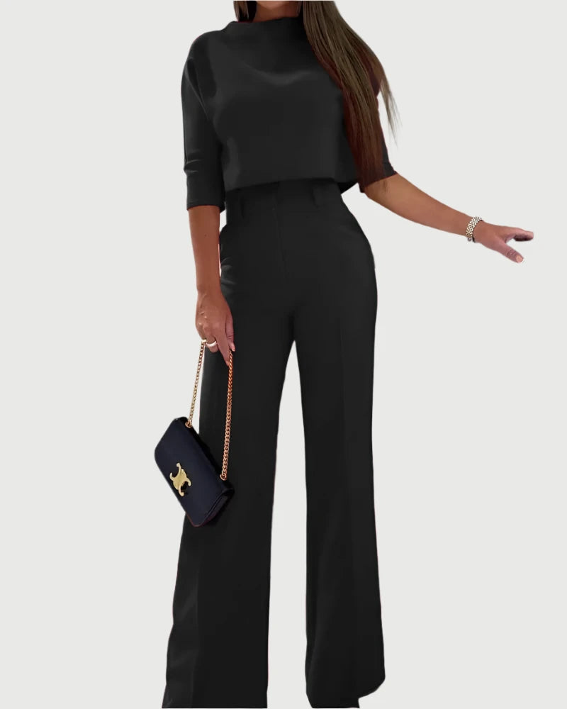 Elegant Summer 2-Piece Set for Office Wear Elegant Summer 2-Piece Set for Office Wear Marven Black S 