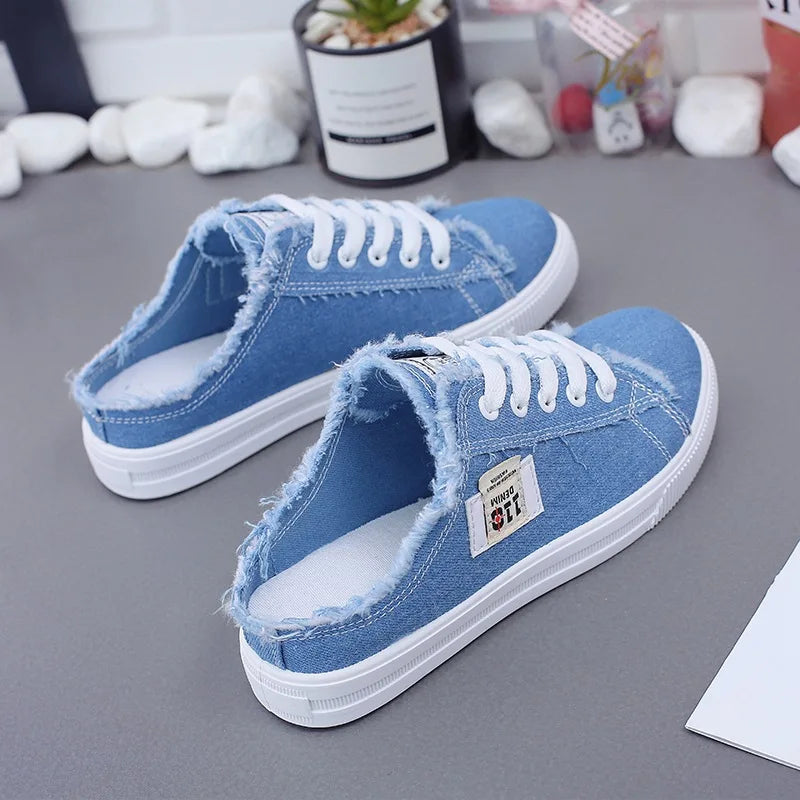 Low-Top Denim Canvas Sneakers Low-Top Denim Canvas Sneakers Marven blue 2 38 