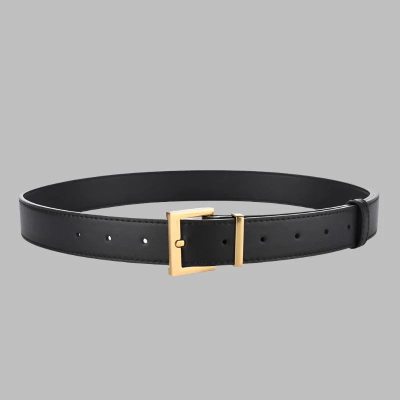 Double Leather Belt  Marven Black 100cm CHINA