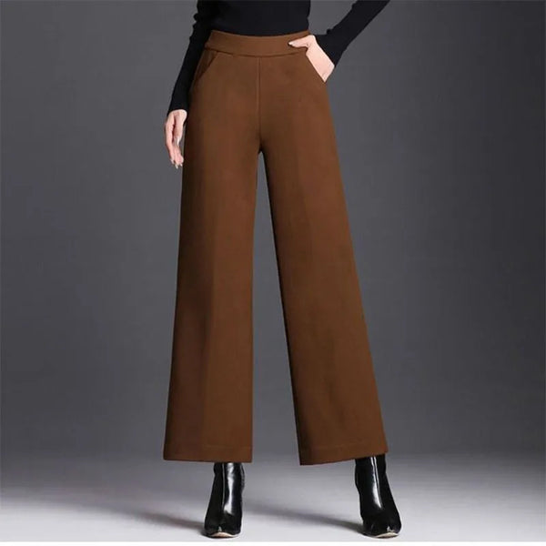 Oversize Woolen Pants - High Waist Elastic Band Casual Trousers Oversize Woolen Pants - High Waist Elastic Band Casual Trousers Marven   