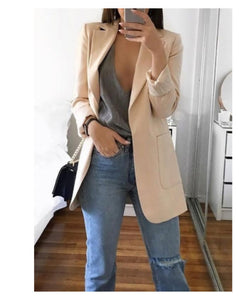 Fashionable Lapel Cardigan Suit Jacket Fashionable Lapel Cardigan Suit Jacket AliExpress Apricot 2XL 