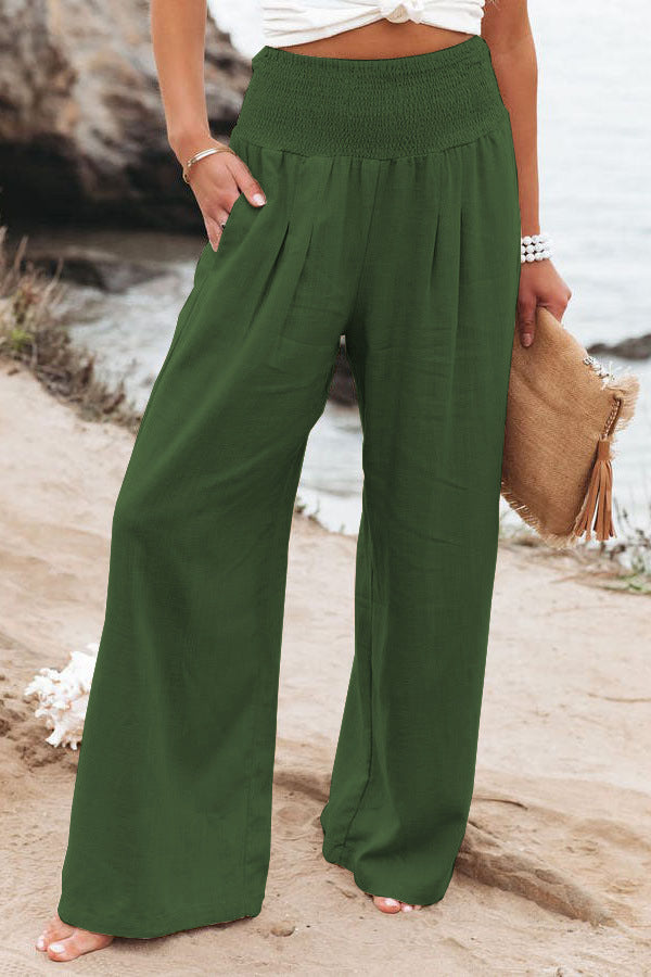 High Waist Casual Trousers High Waist casual pants Marven Green 2XL 