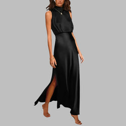 Mock Neck Maxi  Dress Mock Neck Maxi Dress Marven Black S 